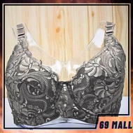 Women Bra Plus Size Full Cup 36-46 Floral Lace Thin Sponge Baju Dalam Wanita Bra Berdawai Span Nipis