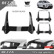 Perodua Bezza 2016-2024  Top Spoiler Accessories with Paint - Glossy Black / Matte Black / Carbon Fiber betong bodykit