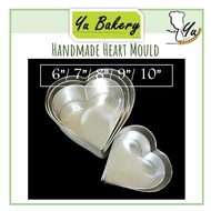 6”/7”/8"/9"/10" inch/inci Love Shape Cake Pan Baking Mould Heart Tin Fix Base Loyang Kek Hati Acuan 