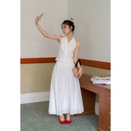 [EGGKA] Waist camisole + white floral skirt Set