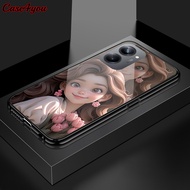 Case4you เคสสำหรับ Realme 10 Realme 10 Pro 5G 10 Pro + 5G กันกระแทก3D Smile Princess กระจกเทมเปอร์กรอบที่อยู่อาศัย
