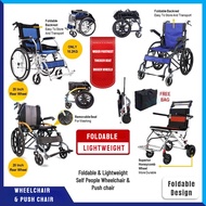 Portable &amp; Foldable Self Propel Lightweight Wheelchair Travel Push Chair