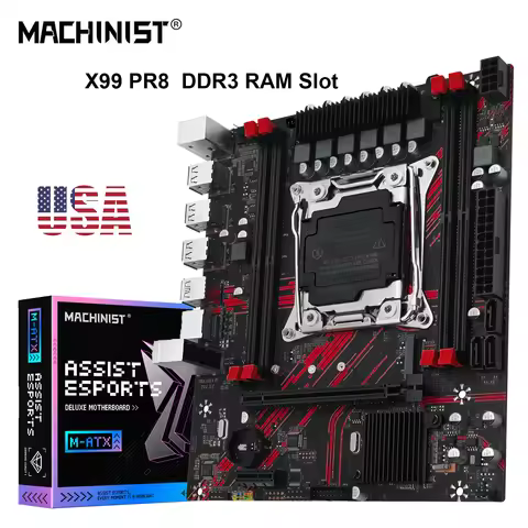 MACHINIST X99 PR8 Motherboard Support LGA 2011-3 Xeon E5 V3&V4 CPU DDR3 RAM SATA/NVME M.2 Slot USB3.