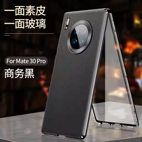 For Huawei Mate 30 Pro LIO L09 L29 Case Full Protection Front Glass Hard Cover with Back PU Leather 