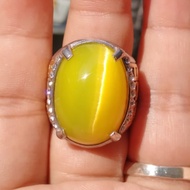 Cincin Batu Akik Mata Kucing Kuning Top Quality