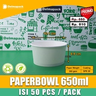 Paper bowl 650 ml paperbowl 650 ml microwave 50pcs/pack tahan panas