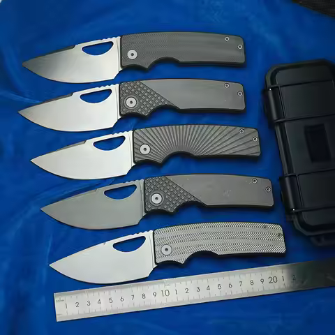 LEMIFSHE 154CM Blade OZ Rosie XL Titanium handle Copper Gasket Pocket EDC Tool Camping Outdoor Foldi