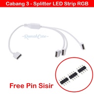 Kabel Splitter Led Strip RGB Cabang 1 to 2 / 3 / 4 way Cable female male konektor socket 4 pin free 