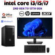 USED Refurbished Desktop PC Full Set  PC Only Intel Core i3 i5 i7 2nd to 13th Gen Dell