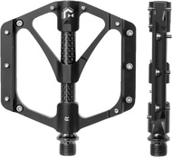GORIX Bike Flat Pedals Wide CNC 3 Bbearings Carbon Fiber Center Tube Lightweight with Non-Slip Pin S