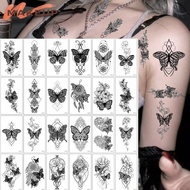 Dark Series Tattoo Stickers - 3D Black Butterfly Tattoo Set - Facial Tattoo Patch - Y2k Fashion Acce
