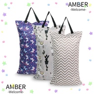 AMBER Mommy Bag, Printed Reusable Diaper Handbag,  Waterproof 40x70cm Large-capacity Wet Dry Bag Diaper
