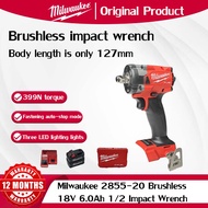 [Original Direct Sales] Milwaukee 2855-20 Electric Wrench 18V 6.0Ah Brushless Lithium Battery 1/2 Impact Wrench Lightweight Lithium Battery Portable M18 FIW212-0 Impact Wrench Continuously Variable Speed ​​339Nm