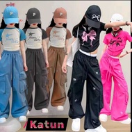 KATUN Hip Hop Girls Cargo Suit Combed Cotton 30s 1-12 Years