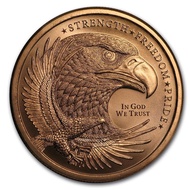 U.S. Flag GSM | Eagle Strength Freedom Pride | 1 oz AVDP .999 Copper Round (Made in United States) 1