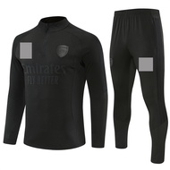 Men's 2026 FC Arsenal Tracksuit Long Sleeve Black Sweatshirt Long Pants Casual Sportswear Set