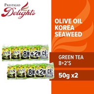 Olive Oil Green Tea Korea Seaweed 8+2's Bundle of 2