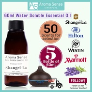 [5 x 60ml] Aroma Sense Water Soluble Essential Oil (60ml) with 50 Scents for selection - Fresh & Lon