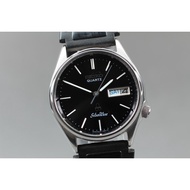 Vintage 1981Exc+5* Seiko SilverWave 8229-703B Black DayDate 35mm Qz Men's Watch