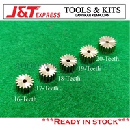 Metallic Gear 8T/9T/10T/12T/16T/17T/18T/19T/20T for 2mm Shaft Motor Pinion Gear Brass Material Modul