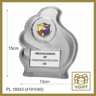 Plastic Acrylic Plaque + LABEL + LOGO ( HADIAH SUKAN DAN HADIAH ANUGERAH CEMERLANG ) TROPHY Plak cenderahati