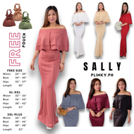 SALLY  Off Shoulder Ladies Gown Wedding Bridal Ninang Sponsor Debut Women’s Maxi Long Dress Formal (