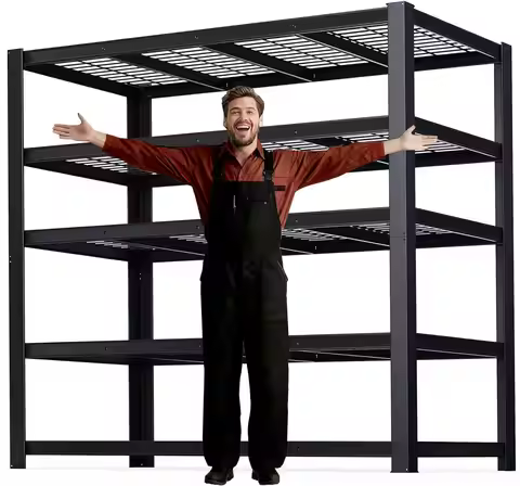 62" W 3050LBS Storage Shelves Unit,5 Tier Heavy Duty Metal Shelving Unit and Storage