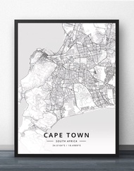 Cape Town Johannesburg Pretoria Stellenbosch South Africa Map Poster 0708 0728