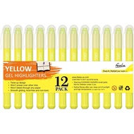 feela 12 Pack Yellow Gel Bible Highlighters Markers Journaling Supplies, No Bleed Through For Highli