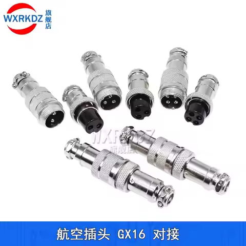 5pcs 2set GX16 2P 3P 4P 5P 6P 7P 8P 16mm Male Female Docking Aviation Plug Panel Socket Circular Con