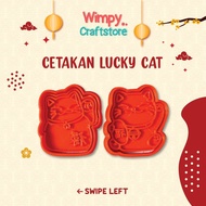 Cetakan Lucky Cat Kucing Hoki Imlek Cetakan Kue Kering Cookie Cutter - 1, 2 cm