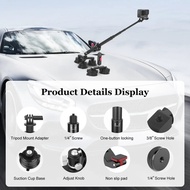 Professional Mechrig Multi-functional 5 Suction Cups Car Camera Mount With 1.5m Extention Rod Kit fo