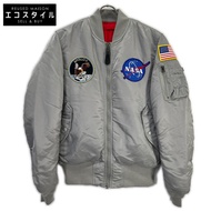 ALPHA Industries 銀色 APOLLO MA-1 飛行夾克，M 碼 [二手]