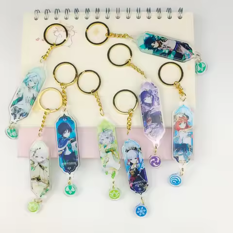Anime Keychain Genshin Impact Nilou Cyno Yelan Nahida Wanderer Key Chain Accessories Cute Bag Pendan