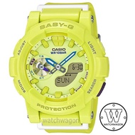 CASIO Baby-G  BGA-185-9A Yellow Resin Band Analog Digital Ladies Watch