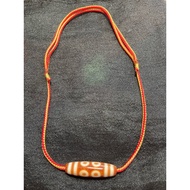 8-eyed dzi with red core and strap size 42*12mm Tibetan Dzi