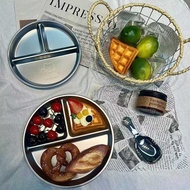 ✅316 Stainless Steel Dinner Plate Compartment Plate Fruit Quantitative 211 Dinner Plate Dim Sum Plat