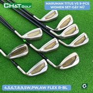 Maruman Titus VS 9-piece women's iron golf club set: 3, 4, 5, 6, 7, 8, 9, Sw, Pw, Aw, Flex L, bright