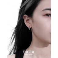 accessories women earrings Niche FXPX Sterling Silver Dark Cross Gothic Earrings