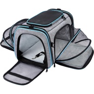 Airline Approved Pet Carrier, Large Soft Sided Pet Travel TSA Carrier 4 Sides