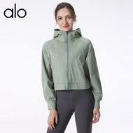 Alo Yoga Women's Yoga Shirt Short sports shirt with zipper + long sleeve shirt (yoga shirt)