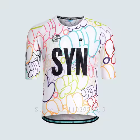 SYN Men's Cycling Jersey with Three Pockets Summer Breathable Road Cycling Short Sleeve Cycling Jers