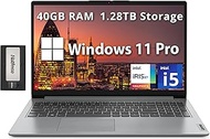 Lenovo IdeaPad 1i 15.6" FHD Business Laptop, Intel i5-1235U, 40GB RAM, 1.28TB Storage(1TB SSD+288GB 