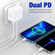 35w Fast Charger Dual Port PD Adapter Fast Charging TYPE-C Adapter  For Iphone Sam sunG Huawei Oppo 