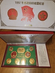 [靚號碼]1997 香港回歸祖國紀念金幣套裝 24K鍍金 | 1997 Hong Kong Handover 24K Gold Plated Coin Set