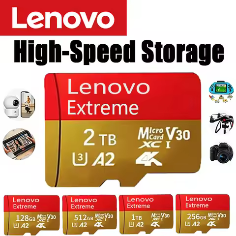 Lenovo Micro SD Card High Speed SD Memory Card 128GB 256GB 512GB 1TB 2TB Micro SD U3 V30 TF Flash Ca