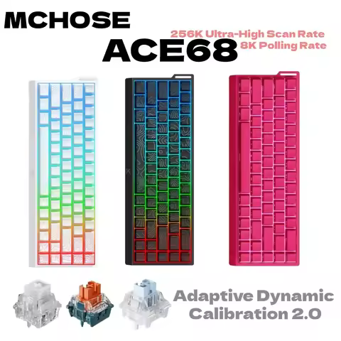 MCHOSE ACE 68 Magnetic Switch Gaming Keyboard Hall Effect Rapid Trigger Programmable RGB 8K Hz DKS/M