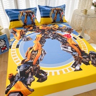 DANSUNREVE Bed Sheet Cartoon Bedsheet Transformers Fitted Bedsheet Boys Bed Cover Mattress Protector Super Single Queen King Size
