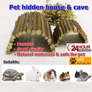 Pet wood tunnel pet treehouse pet wooden house  pet hidden house terowong haiwan kecil Guinea pig Arnab Hamster Bunny Tikus Belanda