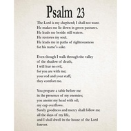 Psalm 23 - Christian Wall Art, Psalm 23 'The Lord is My Shepherd' / Christian Gift Poster Motivation